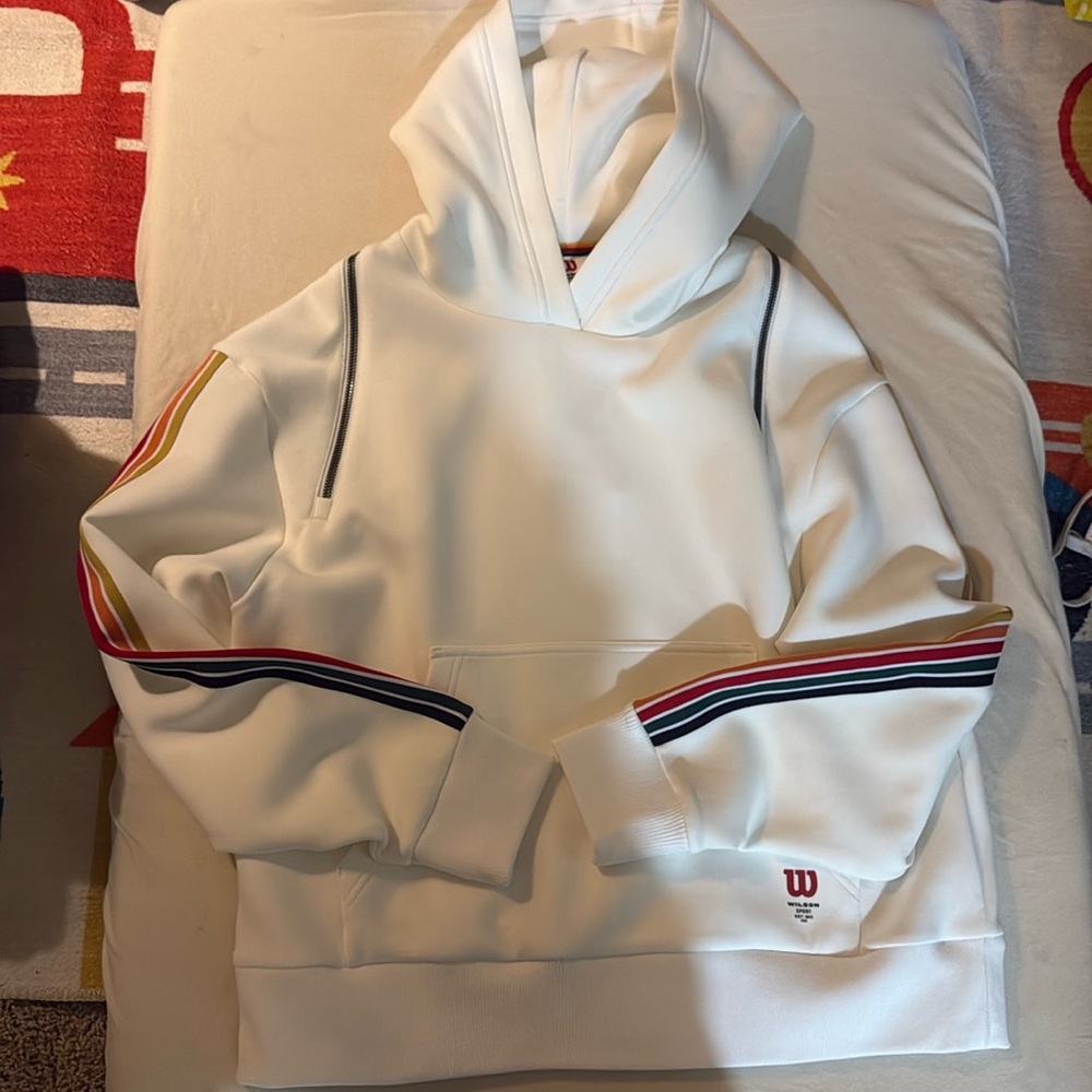 Wilson white striped hoodie